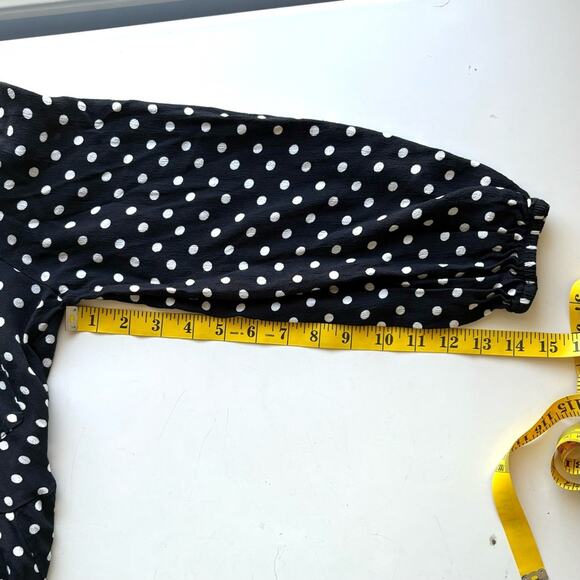 Zara Black Shirt Dress, White Polka Dots, Belt Loops, Button up, Size S - Picture 9 of 11